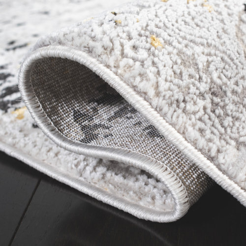 Steelside™ Acosta Gray/Gold/Black Rug & Reviews Wayfair